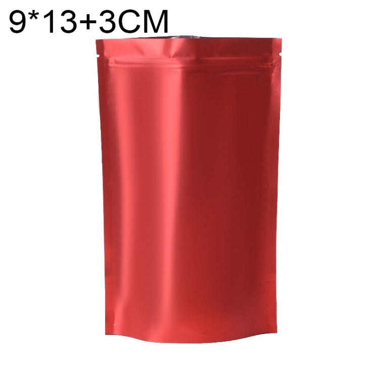 100 PCS/Set Matte Aluminum Foil Snack Stand-up Pouch, Size:9x13+3cm(Red)
