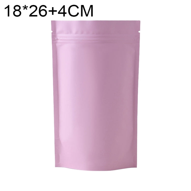 100 PCS/Set Matte Aluminum Foil Snack Stand-up Pouch, Size:18x26+4cm(Pink)