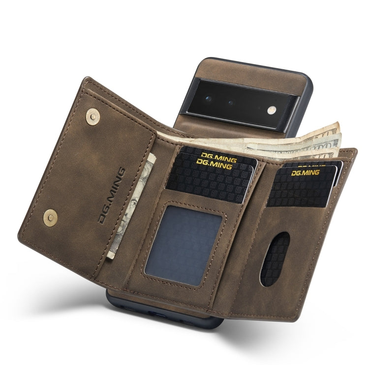 For Google Pixel 6 Pro DG.MING M1 Series 3-Fold Multi Card Wallet Back Cover Leather Phone Case(Coffee) - free shipping - PMC TechLife - Order now!