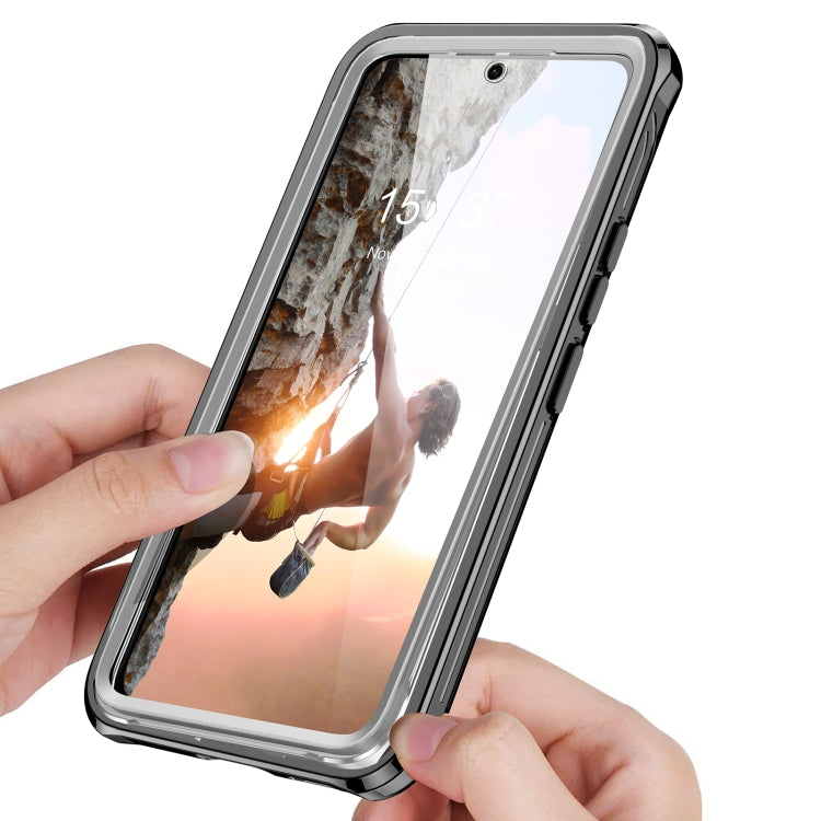 For Samsung Galaxy S22 5G RedPepper Transparent Dot Shockproof Waterproof PC + TPU Phone Case(Black) - free shipping - PMC Jewellery - Order now!