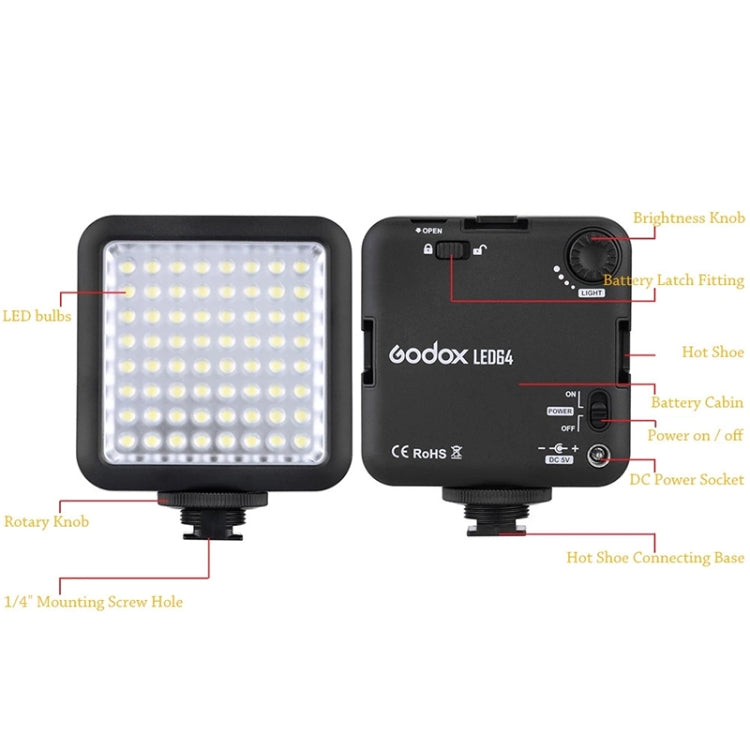 Godox LED64 LED Video Fill Light - free shipping - PMC Jewellery - Order now!