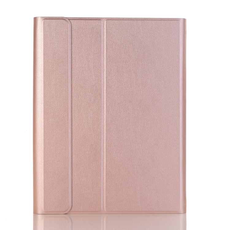A08B Bluetooth Keyboard Leather Case with Holder & TPU Pen Slot For Samsung Galaxy Tab A8 10.5 2021 SM-X205 / SM-X200(Rose Gold)