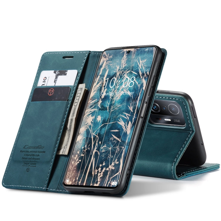 For Xiaomi Mi 11T / 11T Pro CaseMe 013 Multifunctional Leather Phone Case(Blue) - free shipping - PMC Jewellery - Order now!