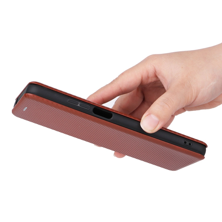 For Ulefone Note 12P Carbon Fiber Texture Horizontal Flip PU Phone Case(Brown) - Ulefone Cases by PMC Jewellery | Online Shopping South Africa | PMC Jewellery | Buy Now Pay Later Mobicred