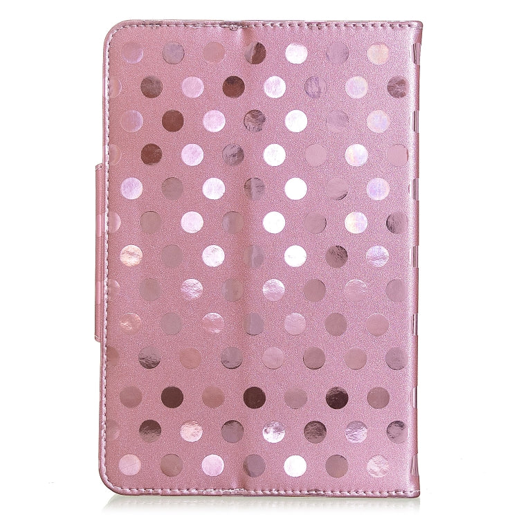 For 10 inch Universal Tablet Solid Color Wave Point Horizontal Flip Leather Case , with Holder(Rose Gold)