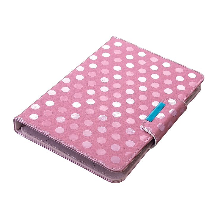 For 10 inch Universal Tablet Solid Color Wave Point Horizontal Flip Leather Case , with Holder(Rose Gold)