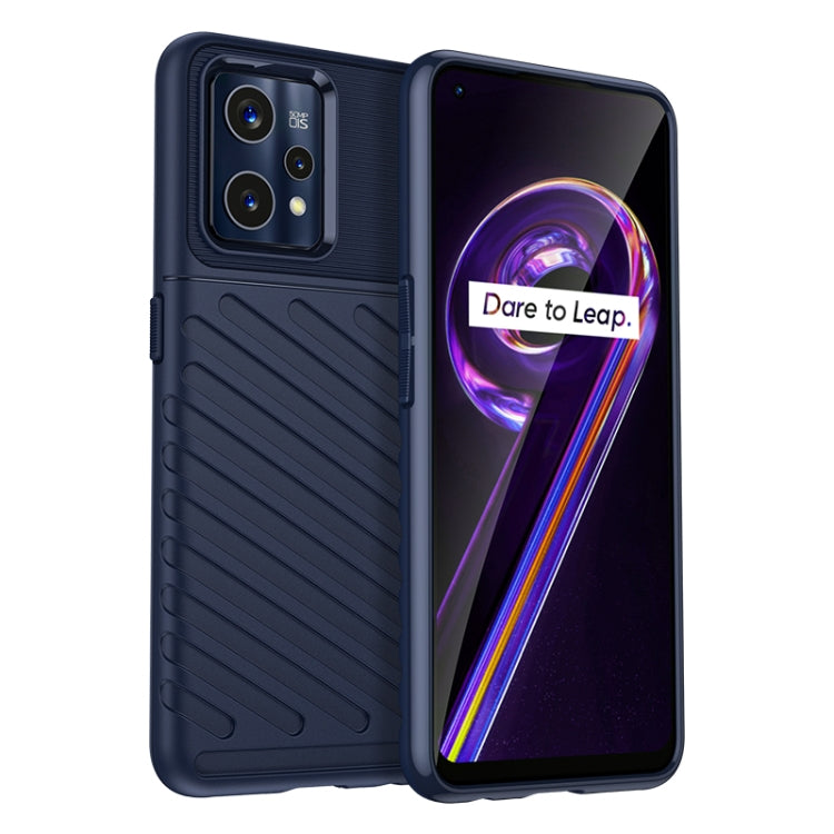 For OPPO Realme 9 Pro+ Thunderbolt Shockproof TPU Protective Soft Phone Case(Blue)
