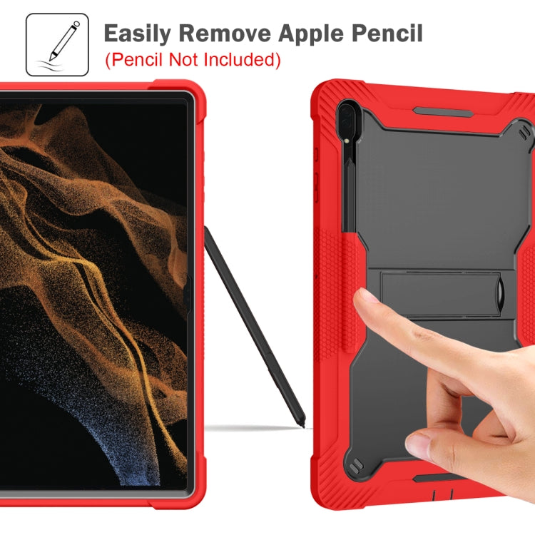 For Samsung Galaxy Tab S9 Ultra / S8 Ultra Silicone + PC Shockproof Protective Tablet Case(Red + Black)