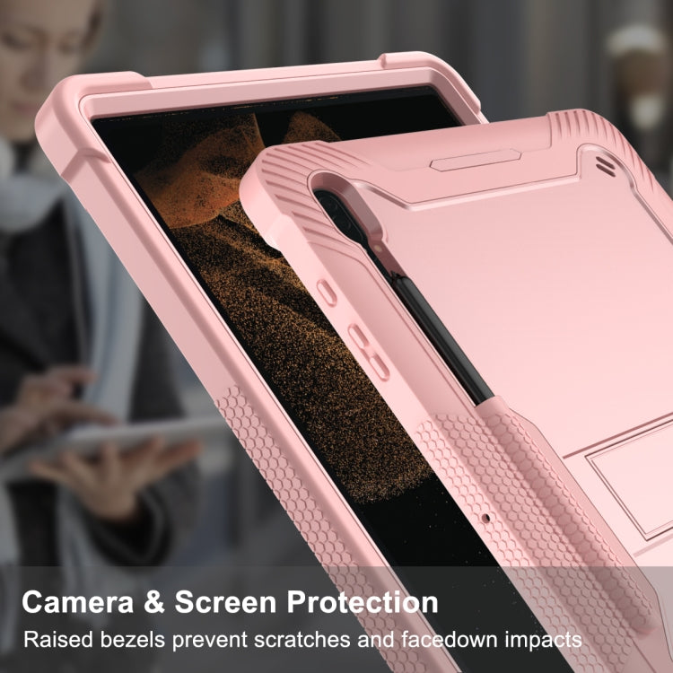 For Samsung Galaxy Tab S9 Ultra / S8 Ultra Silicone + PC Shockproof Protective Tablet Case(Rose Gold) - Galaxy Tab S8 Ultra Cases by PMC Jewellery | Online Shopping South Africa | PMC Jewellery | Buy Now Pay Later Mobicred