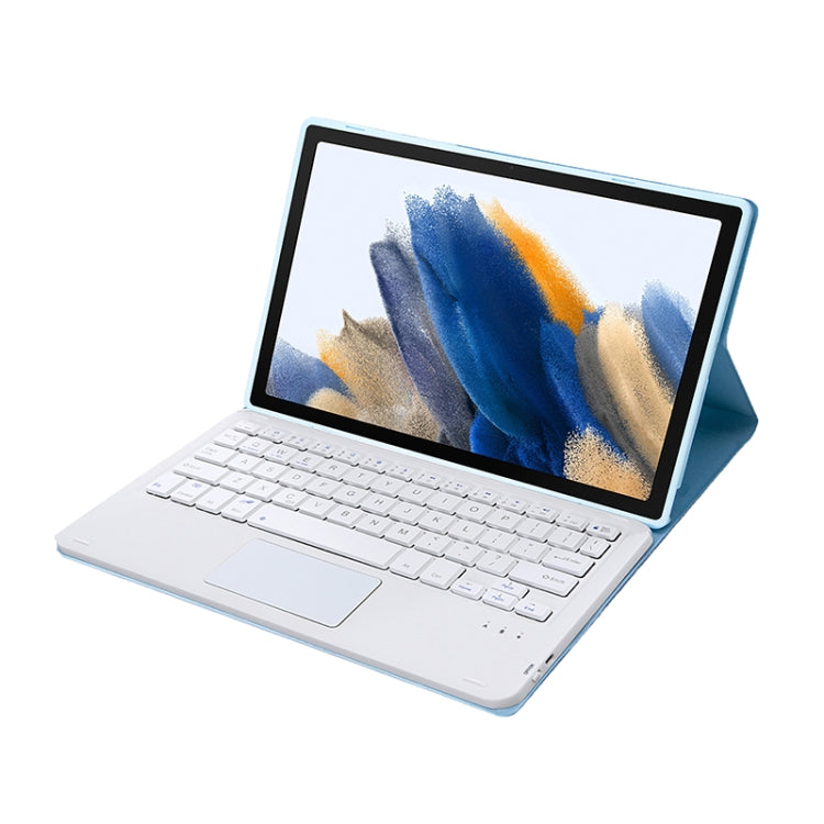 A08-A Candy Color Bluetooth Keyboard Leather Case with Touchpad For Samsung Galaxy Tab A8 2021 SM-X205 / SM-X200(White Ice) - Samsung Keyboard by PMC TechLife | Online Shopping South Africa | PMC TechLife