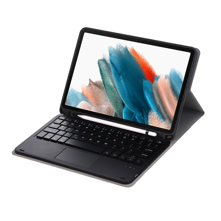 A08B-A Bluetooth Keyboard Leather Case with Pen Slot & Touchpad For Samsung Galaxy Tab A8 2021 SM-X205 / SM-X200(Blue) - Samsung Keyboard by PMC TechLife | Online Shopping South Africa | PMC TechLife | Buy Now Pay Later Mobicred