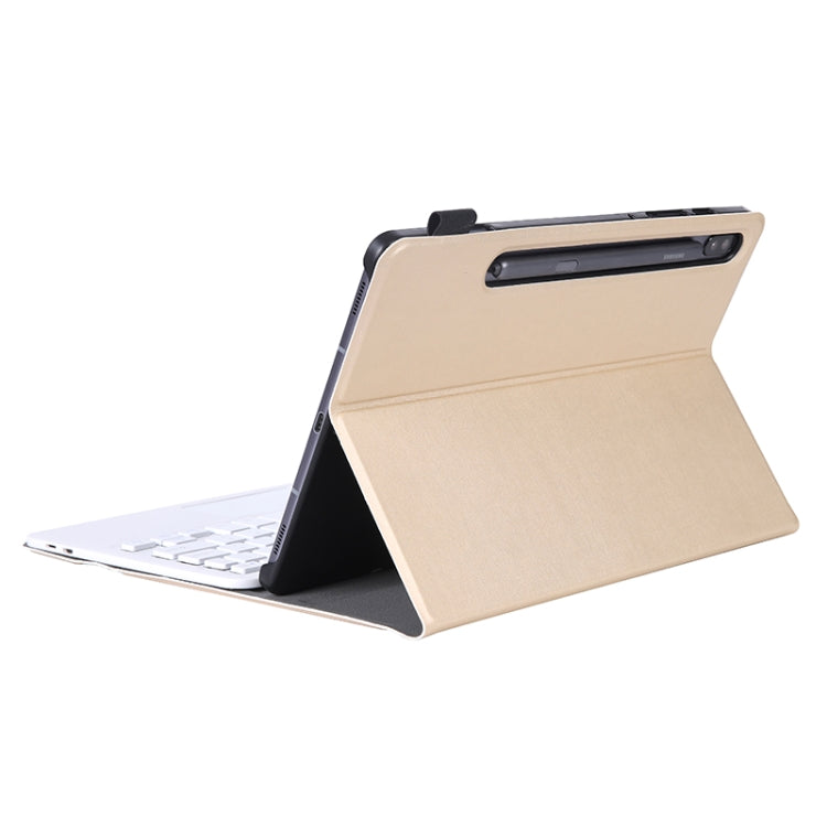 A700-A Ultra-thin Bluetooth Keyboard Leather Case with Touchpad For Samsung Galaxy Tab S8 11 inch SM-X700 / SM-X706(Gold) - Samsung Keyboard by PMC TechLife | Online Shopping South Africa | PMC TechLife