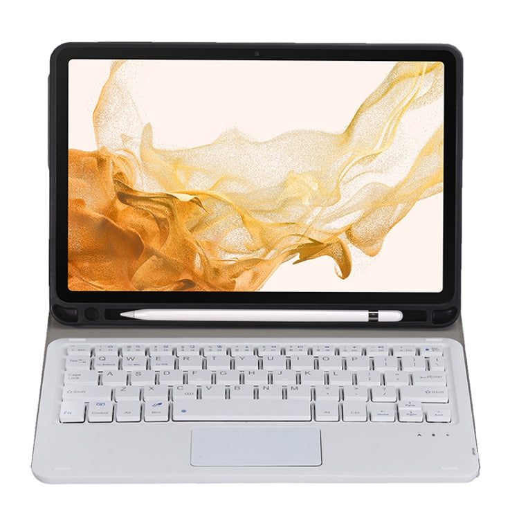 A700B-A Bluetooth Keyboard Leather Case with Pen Slot & Touchpad For Samsung Galaxy Tab S8 11 inch SM-X700 / SM-X706(Rose Gold)