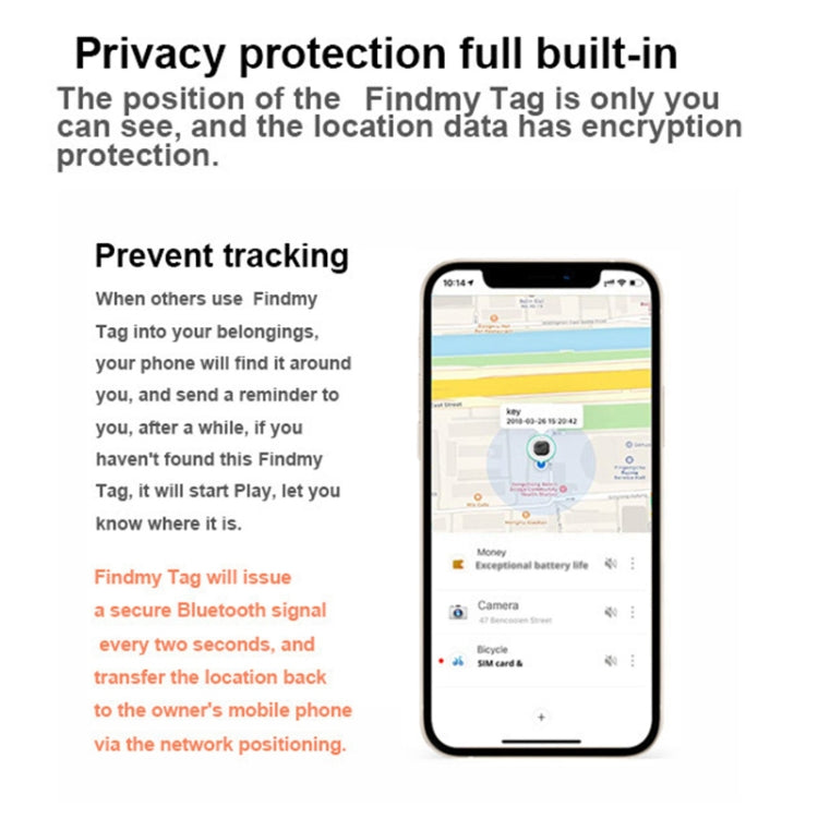 Findmy Tag Square Smart Bluetooth Anti- lost Alarm Locator Tracker(White) - Anti-lost Alarm by PMC Jewellery | Online Shopping South Africa | PMC Jewellery | Buy Now Pay Later Mobicred