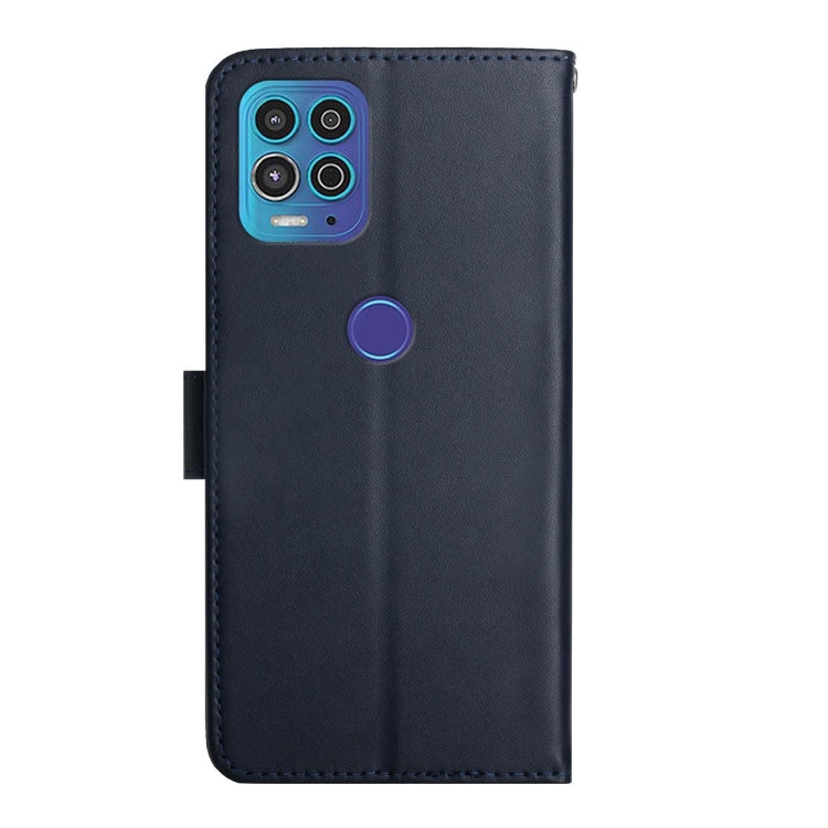 For Motorola Moto G100 Genuine Leather Fingerprint-proof Horizontal Flip Phone Case(Blue)