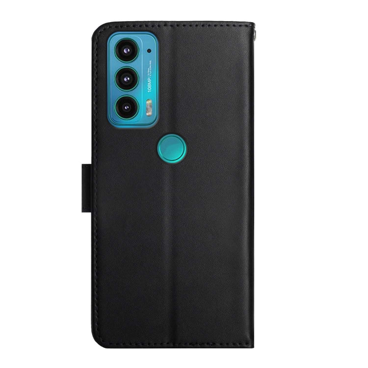 For Motorola Moto Edge 20 Genuine Leather Fingerprint-proof Horizontal Flip Phone Case(Black)
