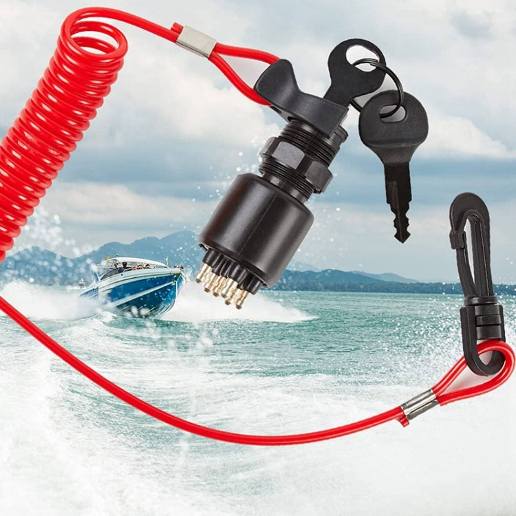 A6630 BRP Side Control Ignition Switch Key with Lanyard 5005801 for Johnson Evinrude - Marine Accessories & Parts by PMC TechLife | Online Shopping South Africa | PMC TechLife | Buy Now Pay Later Mobicred