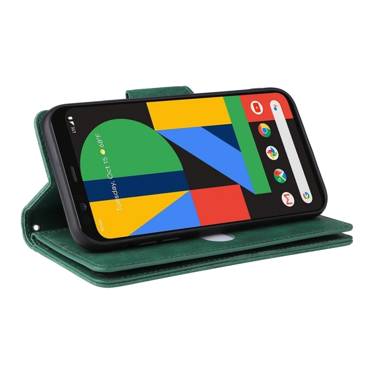 For Google Pixel 4 Rivet Buckle 9 Cards Three Fold Leather Phone Case(Green) - free shipping - PMC TechLife - Order now!