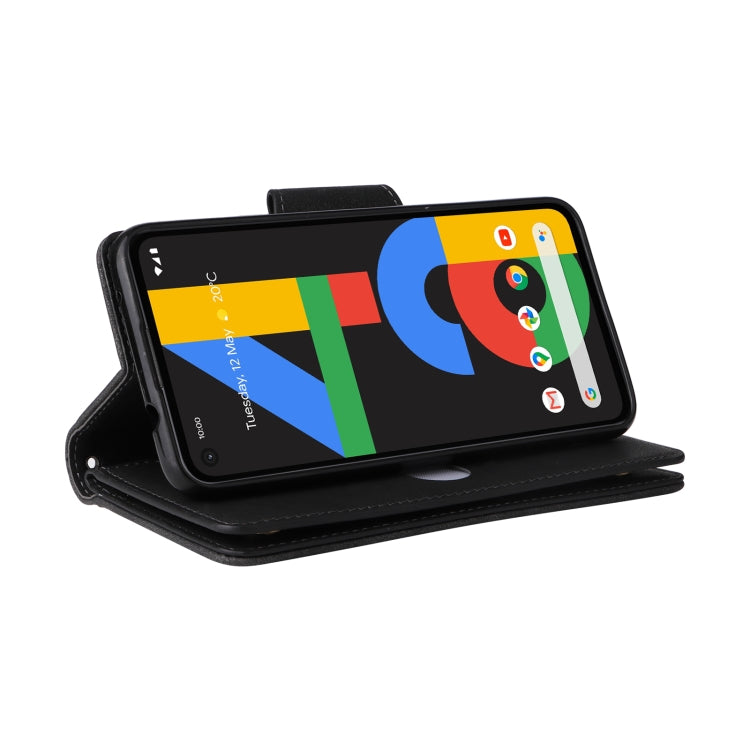 For Google Pixel 4A 4G Rivet Buckle 9 Cards Three Fold Leather Phone Case(Black) - Google Cases by PMC TechLife | Online Shopping South Africa | PMC TechLife | Buy Now Pay Later Mobicred