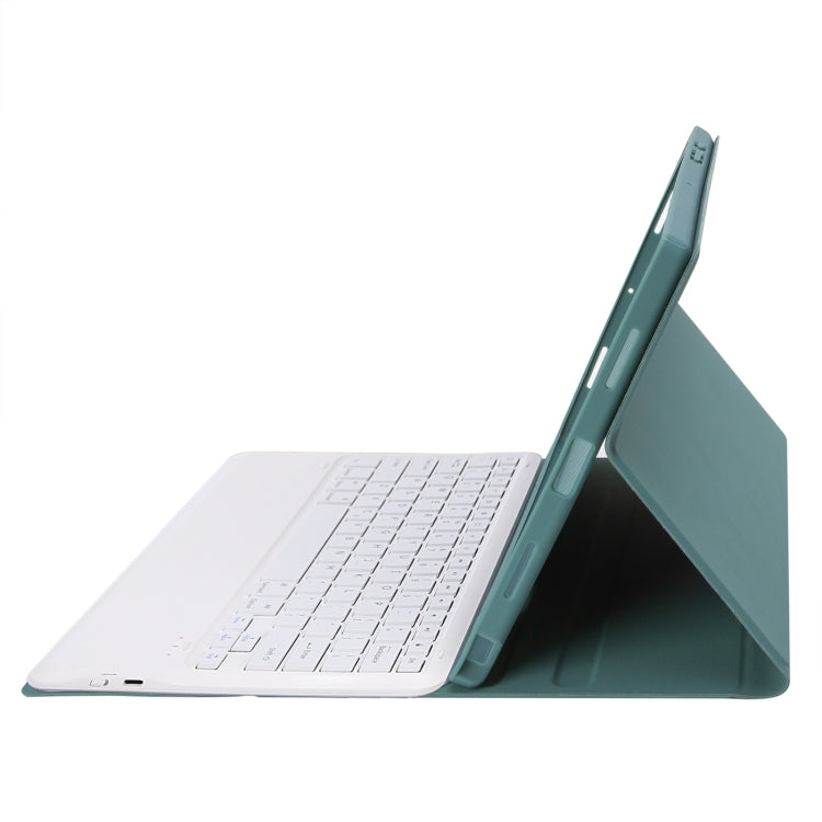A800B Candy Color Detachable Bluetooth Keyboard Case with Pen Slot for Samsung Galaxy Tab S8+ / S7+ / S7 FE(Dark Green)