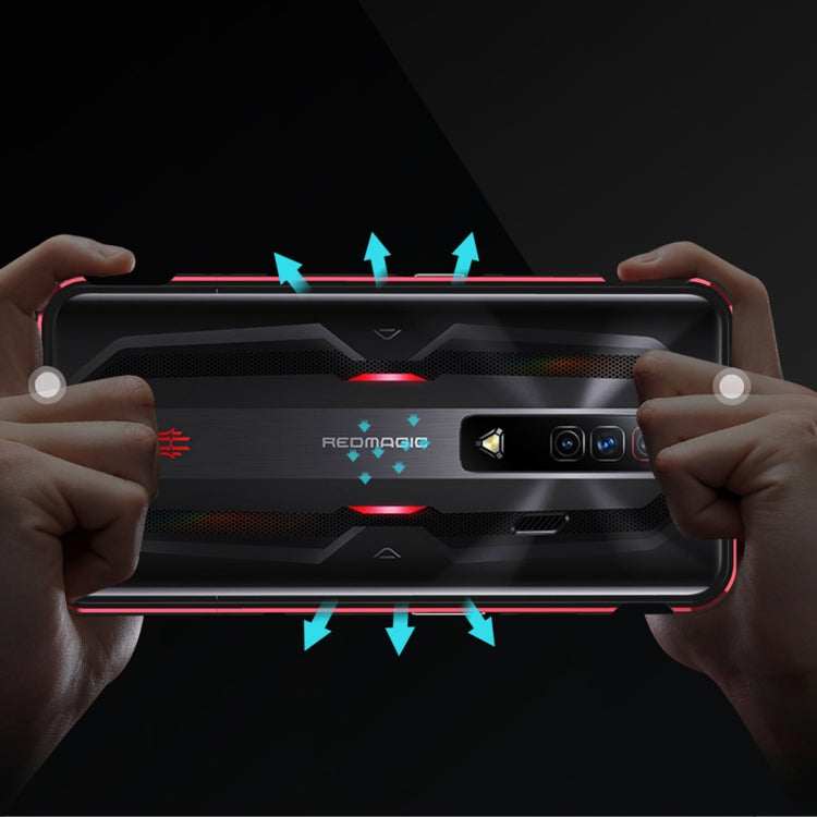For ZTE nubia Red Magic 7 Aurora Series Metal Frame Phone Case(Black Blue) - ZTE Cases by PMC Jewellery | Online Shopping South Africa | PMC Jewellery | Buy Now Pay Later Mobicred