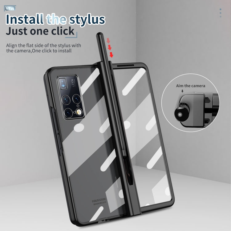 For Huawei Mate X2 Full Body Electroplating Hinge Phone Case with Stylus(Black)