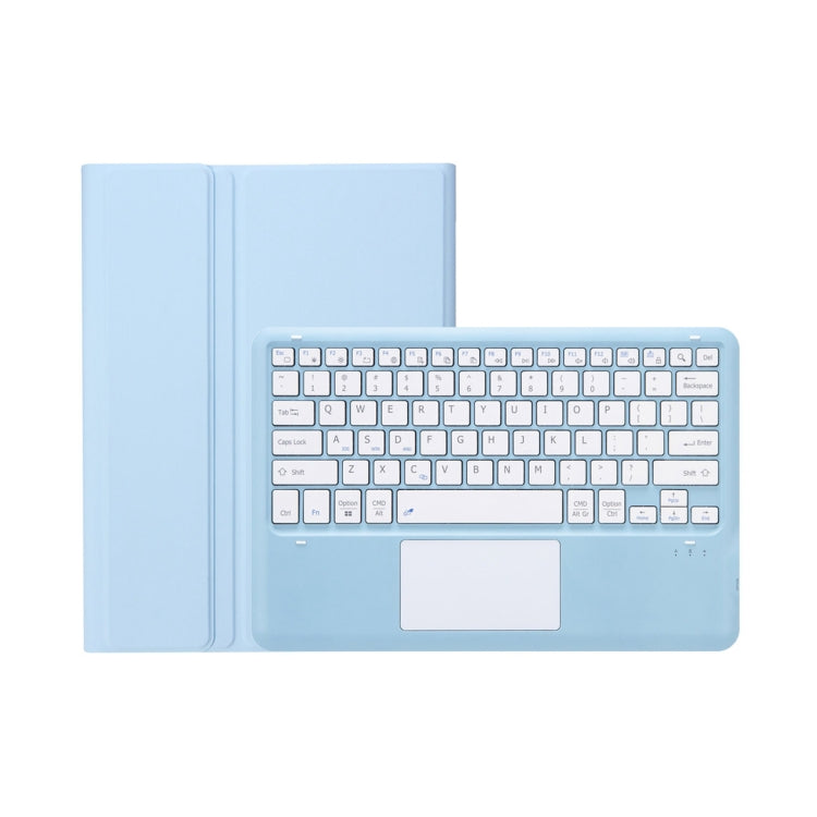 T800B-A Touch Pad Detachable Bluetooth Keyboard Leather Tablet Case For Samsung Galaxy Tab S8+/S7+/S7 FE(Sky Blue)