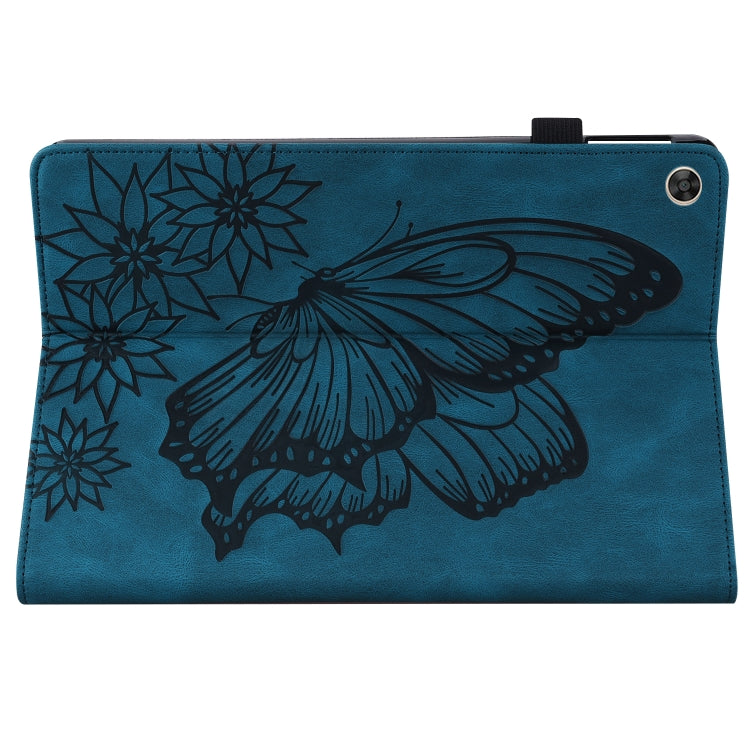 For Huawei MatePad T 10s Big Butterfly Embossed Leather Tablet Case(Blue)