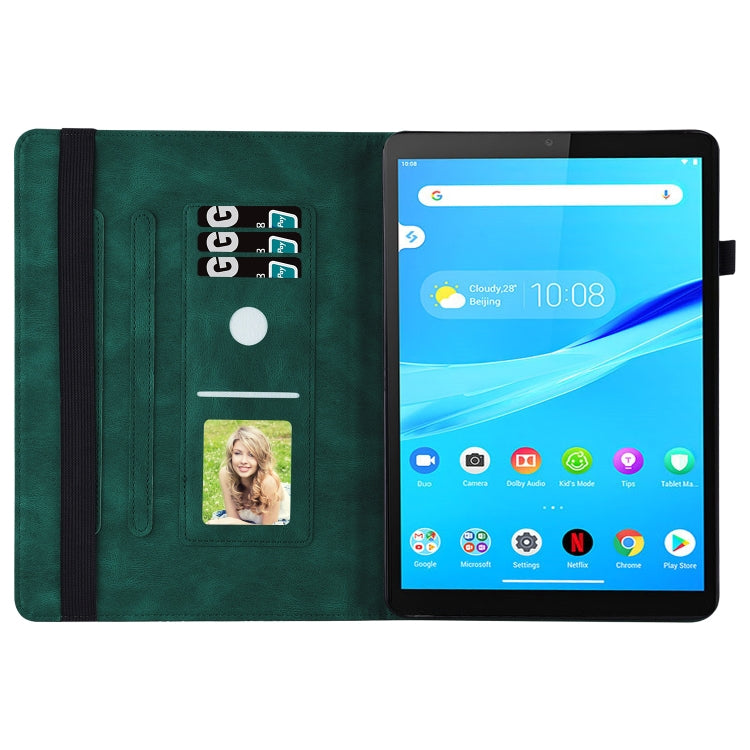 For Lenovo Tab M10 Plus 10.6 3rd Gen 2022 Big Butterfly Embossed Leather Tablet Case(Green)