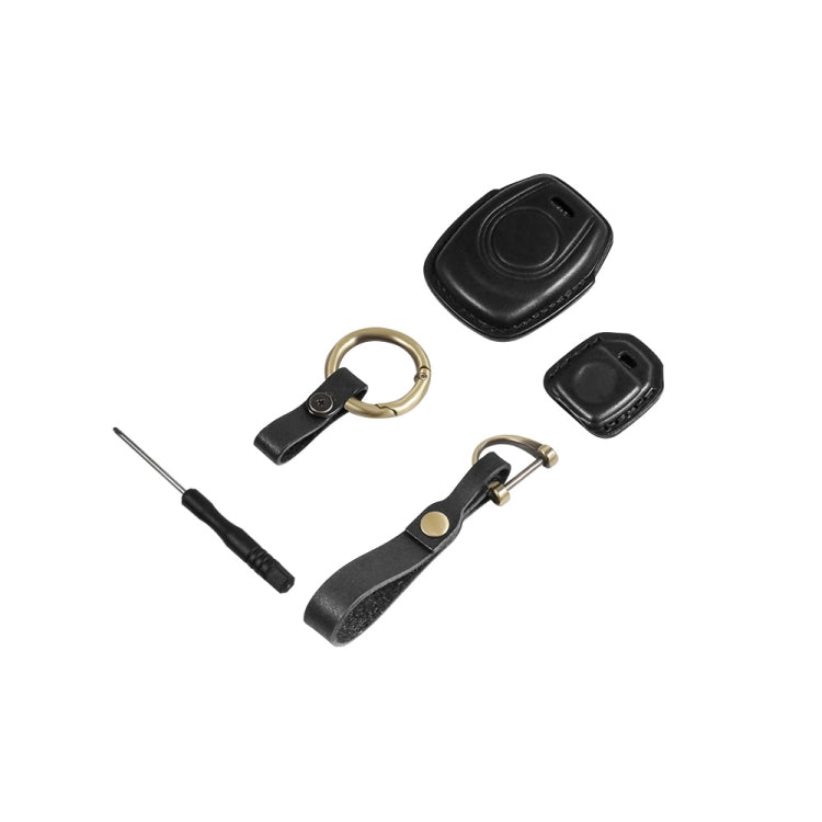 HP-A009 Motorcycle Cowhide Leather Induction Key Protective Cover for Harley Sportster S(Green)