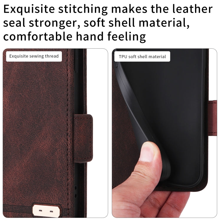 For Samsung Galaxy Z Fold2 5G Magnetic Clasp Flip Leather Phone Case(Brown)