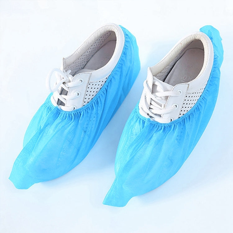 100 PCS 400g Disposable Shoe Covers For Kids Indoor Cleaning Floor Thicken Non-Woven Fabric Overshoes(Baby Blue)