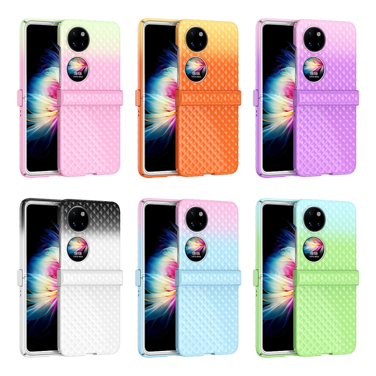 For Huawei P50 Pocket Rainbow Gradient Hinge Shockproof Phone Case(Pink Green) - Huawei Cases by PMC TechLife | Online Shopping South Africa | PMC TechLife | Buy Now Pay Later Mobicred