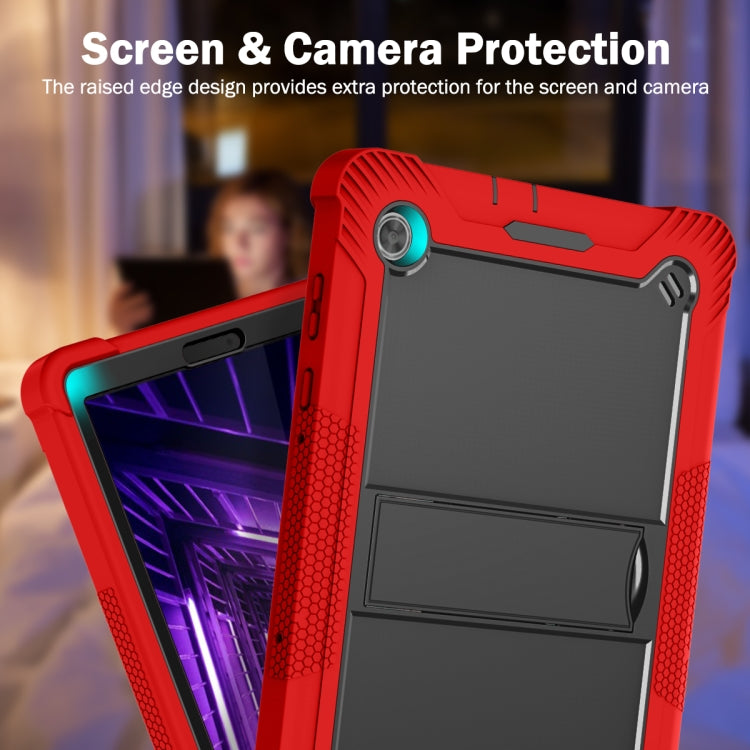 For Lenovo Tab M10 Plus X606 10.3 inch Silicone + PC Holder Shockproof Tablet Case(Red+Black) - Lenovo by PMC TechLife | Online Shopping South Africa | PMC TechLife | Buy Now Pay Later Mobicred