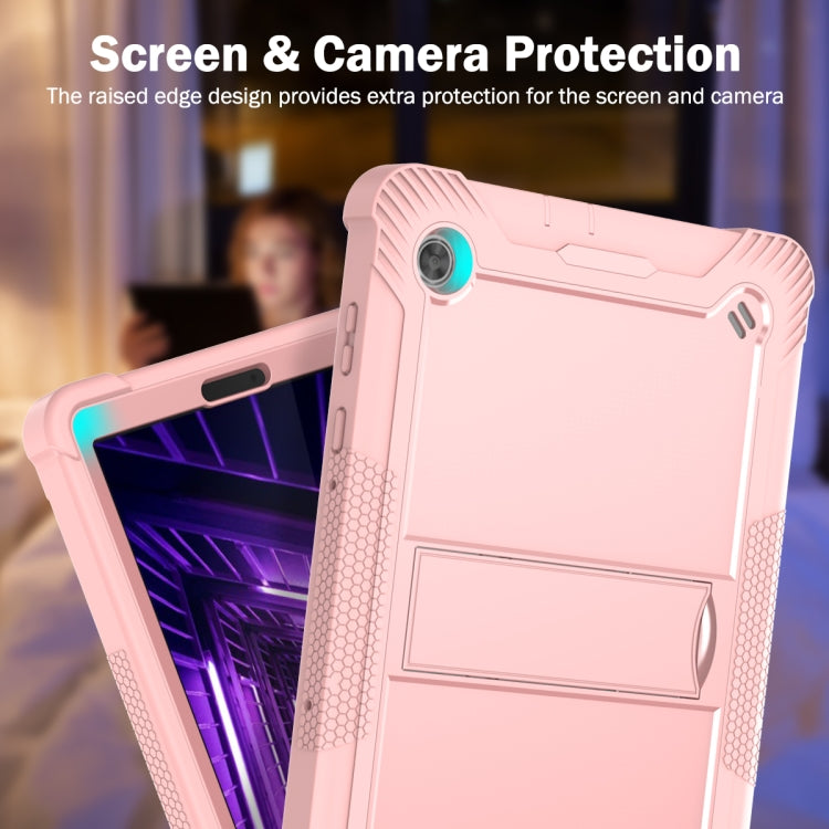 For Lenovo Tab M10 Plus X606 10.3 inch Silicone + PC Holder Shockproof Tablet Case(Rose Gold) - Lenovo by PMC TechLife | Online Shopping South Africa | PMC TechLife | Buy Now Pay Later Mobicred