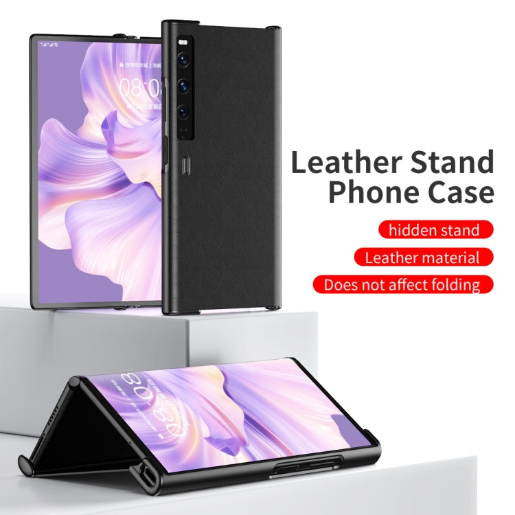 For Huawei Mate Xs 2 Leather Shockproof Phone Case With Holder(White)