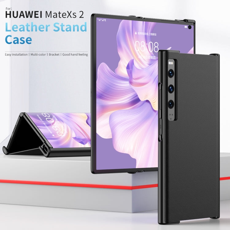 For Huawei Mate Xs 2 Leather Shockproof Phone Case With Holder(White)