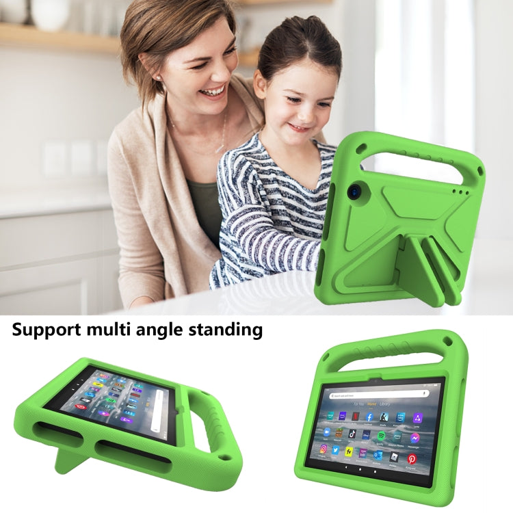 For Amazon Fire 7 2022 Handle EVA Shockproof Tablet Case with Triangle Holder(Green) - Amazon by PMC TechLife | Online Shopping South Africa | PMC TechLife | Buy Now Pay Later Mobicred
