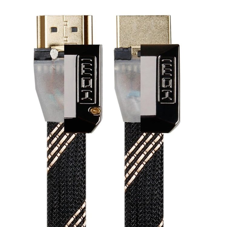 For HDMI 3m 2.0 Version HD Cable 19 + 1 Standard Oxygen-Free Copper Metal Sshell 4K TV Flat Cable(Gun Black + Nylon Mesh)