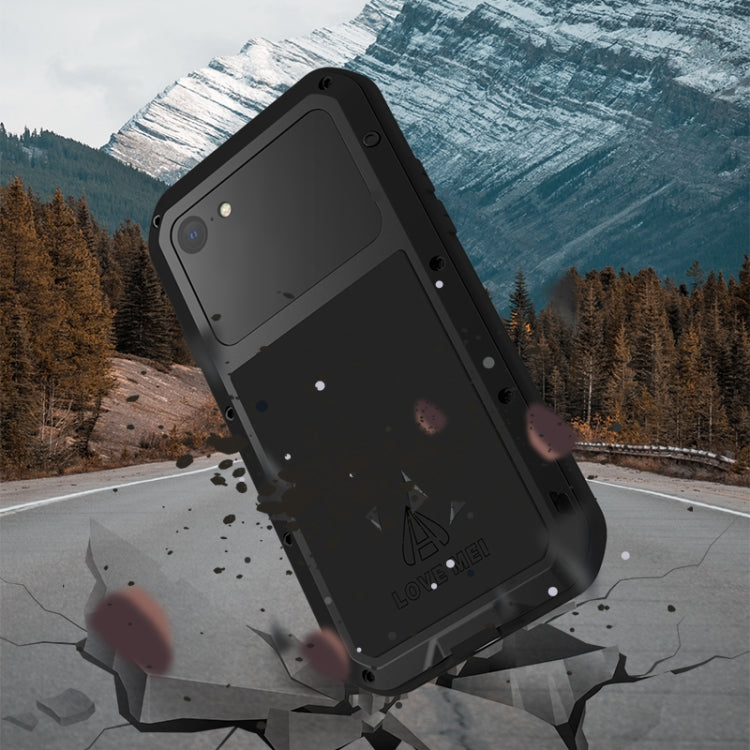 For iPhone SE 2022 / SE 2020 / 8 / 7 LOVE MEI Metal Shockproof Life Waterproof Dustproof Protective Phone Case with Glass (Army Green) - iPhone SE 2022 / 2020 / 8 / 7 Cases by LOVE MEI | Online Shopping South Africa | PMC TechLife | Buy Now Pay Later Mobicred