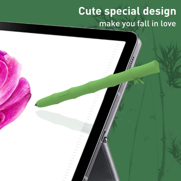 For Samsung Galaxy Tab S7/S7+/S8/S8+ LOVE MEI Bamboo Liquid Silicone Gel Stylus Pen Protective Case(Dark Green)