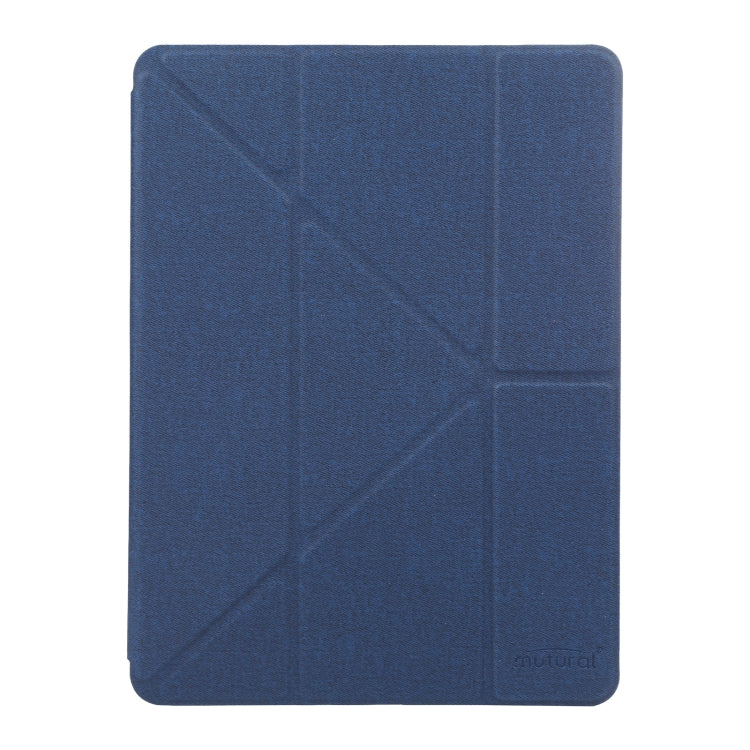 Mutural King Kong Series Deformation Holder Leather Tablet Case For iPad 9.7 2018 / 2017(Blue)