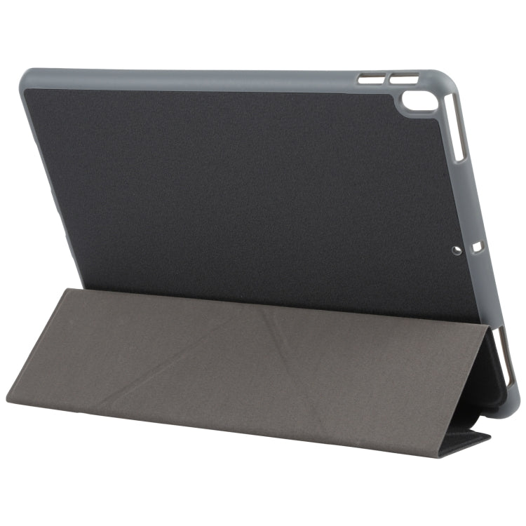 Mutural King Kong Series Deformation Holder Leather Tablet Case For iPad Pro 10.5 2019 / 2017(Black)