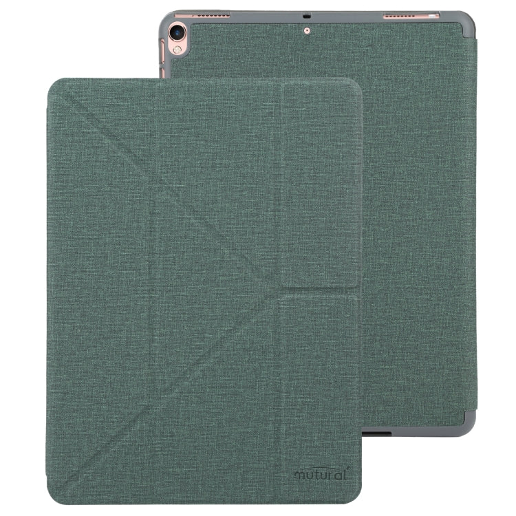 Mutural King Kong Series Deformation Holder Leather Tablet Case For iPad Pro 10.5 2019 / 2017(Green)