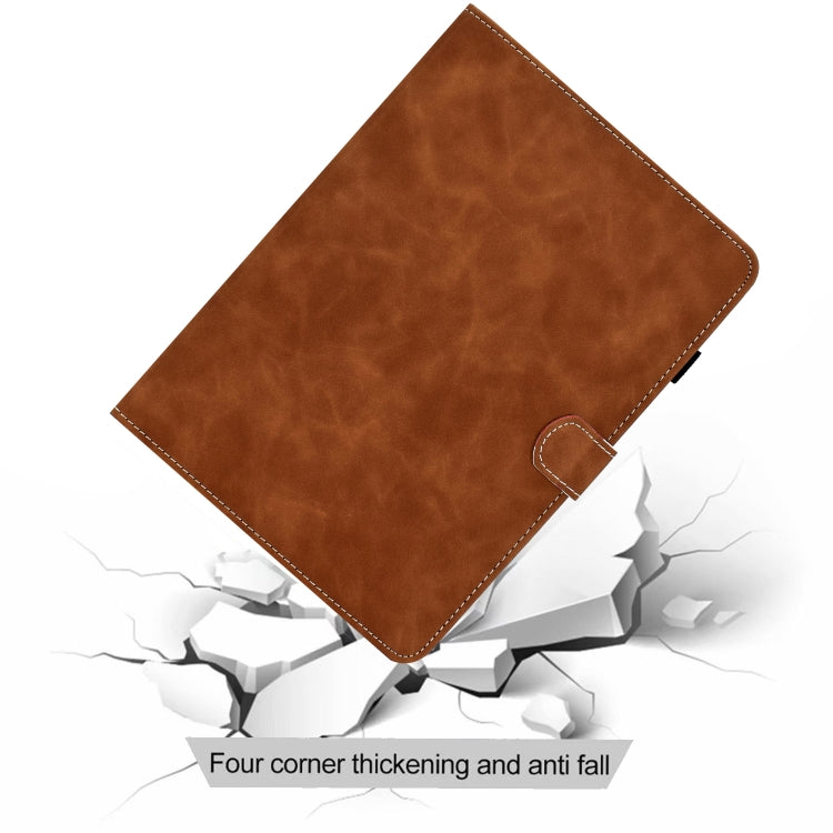 For Lenovo Tab M10 Plus 10.6 3rd Gen 2022 Stitching Cowhide Texture Smart Leather Tablet Case(Brown) - Lenovo by PMC TechLife | Online Shopping South Africa | PMC TechLife