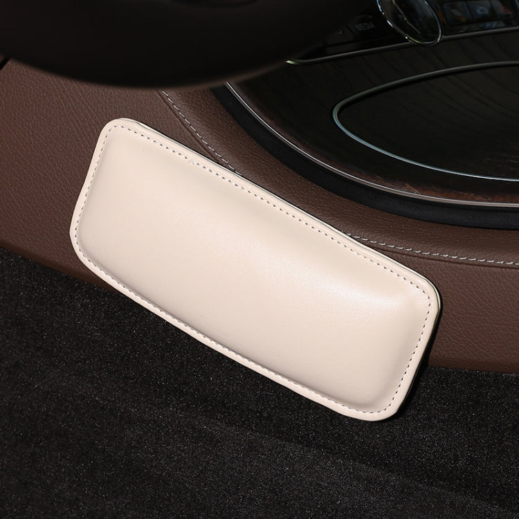 2 PCS Car Non-slip Soft Floor Protector Carpet Floor Mat Knee Bolster, Style:First Layer Cowhide(Apricot) - Floor Mats by PMC Jewellery | Online Shopping South Africa | PMC Jewellery | Buy Now Pay Later Mobicred