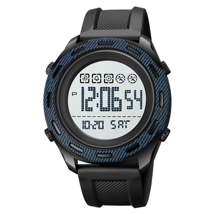 SKMEI 1872 Stainless Steel Buckle PU Strap Water-resistant Electronic Watch, Dial:White(Denim Blue)