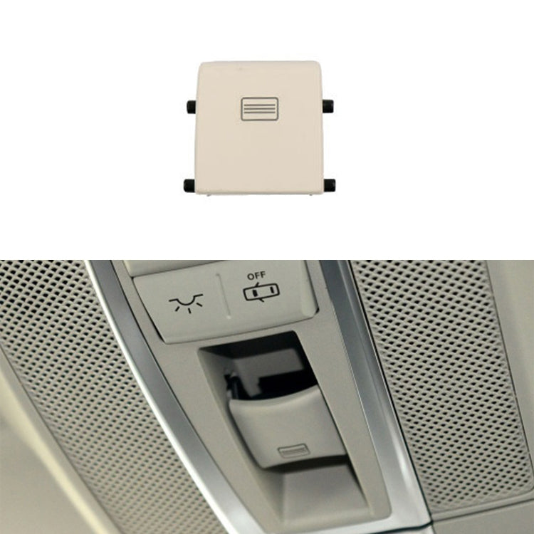 Car Dome Light Button Sunroof Window Switch Button for Mercedes-Benz W166 / W292 2012-, Left Driving, Style:Flat(Porcelain White)