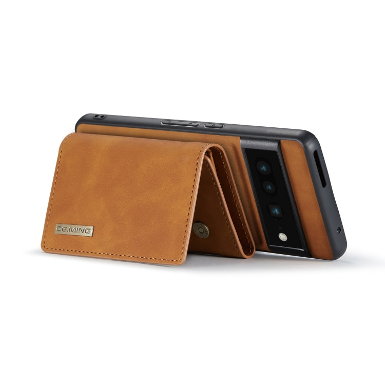For Google Pixel 7 Pro 5G DG.MING M1 Series 3-Fold Multi Card Wallet + Magnetic Phone Case(Brown)
