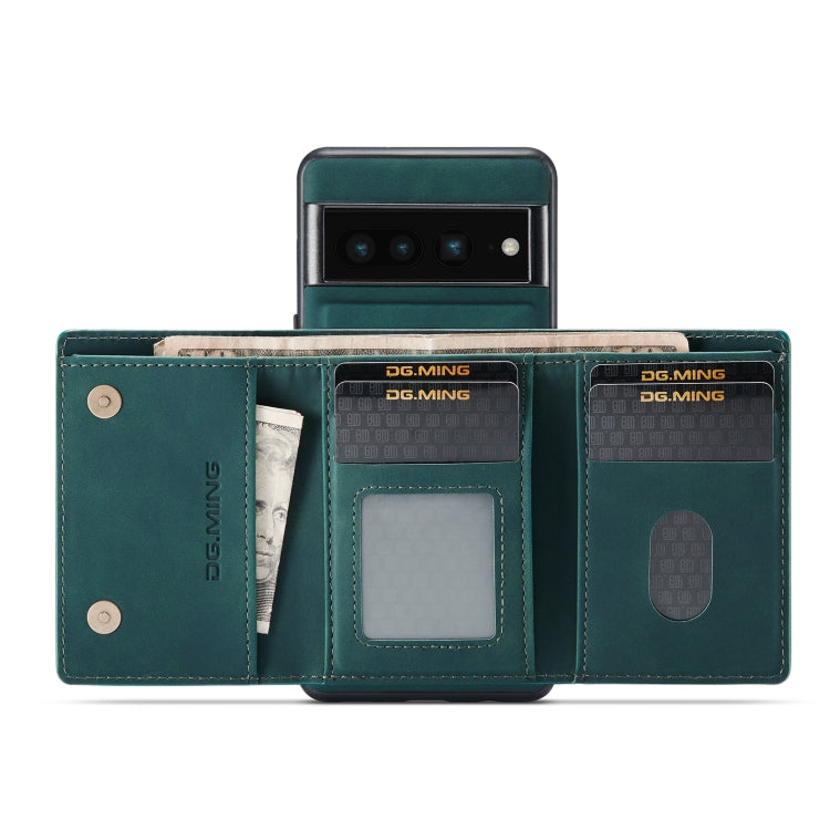 For Google Pixel 7 Pro 5G DG.MING M1 Series 3-Fold Multi Card Wallet + Magnetic Phone Case(Green) - Google Cases by DG.MING | Online Shopping South Africa | PMC TechLife | Buy Now Pay Later Mobicred